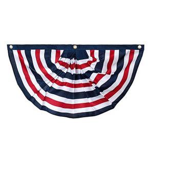 Red White And Blue Bunting 36" x 18" Pleated Banner with Brass Grommets Briarwood Lane