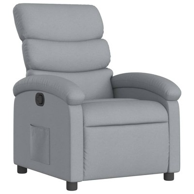 vidaXL Recliner Chair Adjustable Wingback Reclining Chair for Elderly Fabric - Light Gray Manual Push Back No Massage