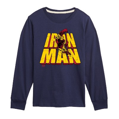 Boys' - Marvel - Iron Man Stacked Name Long Sleeve Graphic T-Shirt