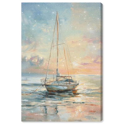 Art Remedy Boat on the Shore Sailing Wall Art Unframed