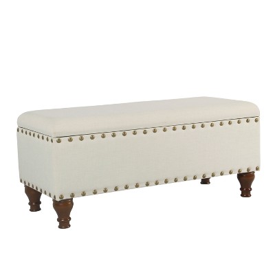 Large Storage Bench with Nailhead Trim - HomePop