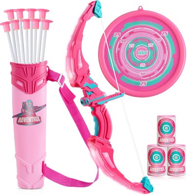 Joyfy Bow and Arrow Set for Kids, LED Light Up Archery Toy Set for Kids Indoor Outdoor Play, Gift for Boys Girls Aged 6+