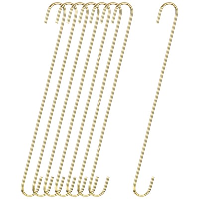 Unique Bargains Steel Extra Long Garden Bathroom Kitchen S Shape Hooks and Hangers 8 Pcs