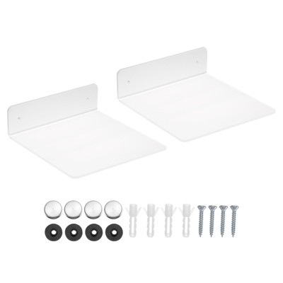 Unique Bargains Acrylic Floating Wall Mounted Floating Shelf for Bathroom Wall Decoration