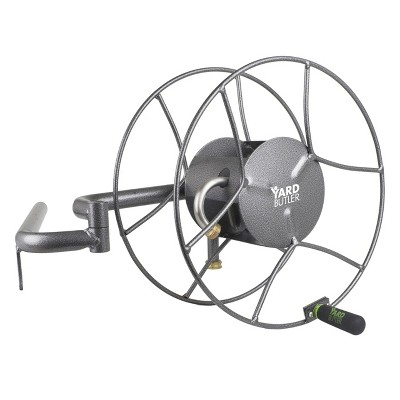 Yard Butler Swivel Hose Reel - Wall Mounted - Heavy Duty Metal Garden Hose Holder with 180 degree swivel - ISRWM-180