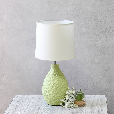Textured Stucco Ceramic Oval Table Lamp - Simple Designs