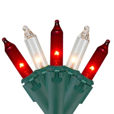 Northlight Mini Incandescent Christmas Lights - Red and Clear - 7' Green Wire - 35ct