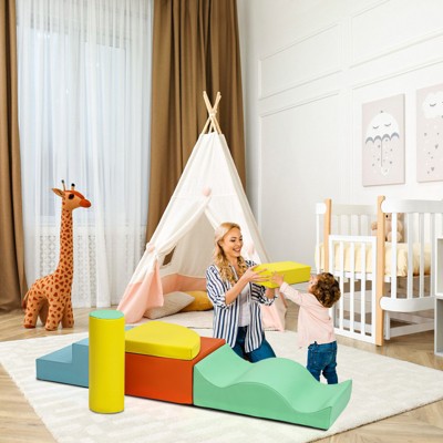 Kids' Indoor Climbers, Soft Foam Climbing Blocks for Toddlers, Soft Climbing Indoor Set, Climbing and Sliding