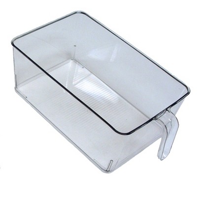 Dial Large Clear Bin with Handle: Kitchen & Pantry Organizer, Freezer Bin, Plastic Storage, 12"x7"x4.5"