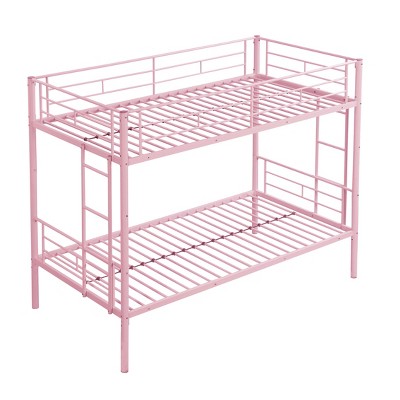 Cesicia Twin Size Metal Bunk Bed Frame with Fence