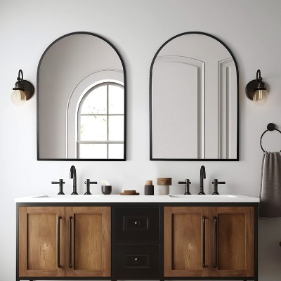 Dovelina Metal Frame Arch Mirror Bathroom Vanity Mirror Set of 2