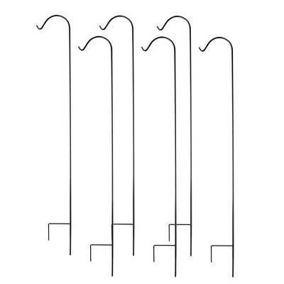 Ashman 92 Inch Shepherd's Hook Premium Durable Metal Outdoor Garden Plant, Wind Chime, and Decoration Hanger, Black (3 Pack) (2 Pack)