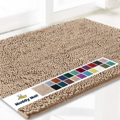 Muddy Mat Highly Absorbent  Soft Chenille Door Mat and Pet Rug Non Slip Thick Washable Area and Bath Mat for Indoor and Outdoor