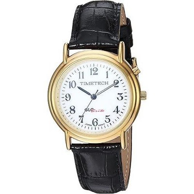 TIMETECH Glow in The Dark Light Up Watch with Black Leather Strap