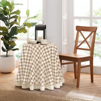 Kate Aurora Country Farmhouse Plaid Buffalo Check Stain & Spill Proof Fabric Tablecloths