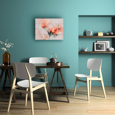 Trademark Fine Art Treechild Wild Flowers on Beige Background Wood Slat Art
