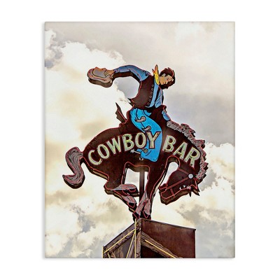 Stupell Industries Western Cowboy Bar Sign Canvas Wall Art