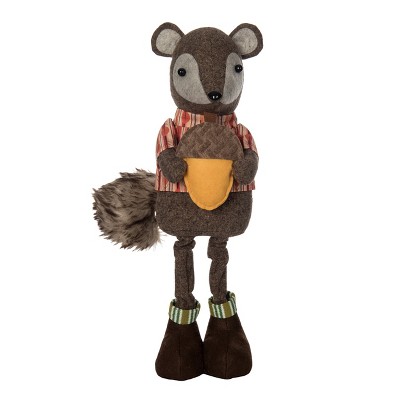 Transpac Plush Standing Squirrel Figurine Multicolor Fall Harvest Tabletop Decoration Indoor Gift Hostess Seasonal Decor