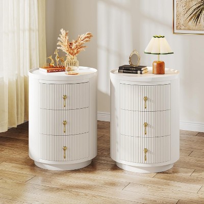 Tribesigns No Assembly 3-Drawer Nightstand, White