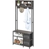 HOMCOM 5-in-1 Hall Tree with Bench and Shoe Storage, Entryway Bench with Coat Rack, 3 Storage Compartments, 2 Fabric Drawers - 4 of 4