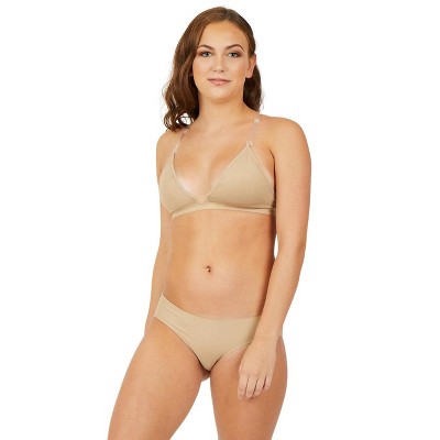 Capezio Women's Deep Neck Clear Back Bra