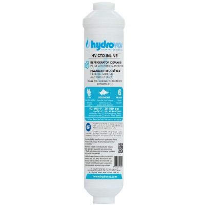 Hydrovos 1/4" NPT Inline Water Filter for Ice Maker, Refrigerator, Reverse Osmosis System, NSF Certified,