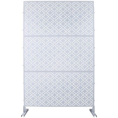 Grungis Matrix Metal Decorative Patio Screens,Galvanized Privacy Fence Panels with Grid Pattern for Deck Balcony Patio,76" H×48" W