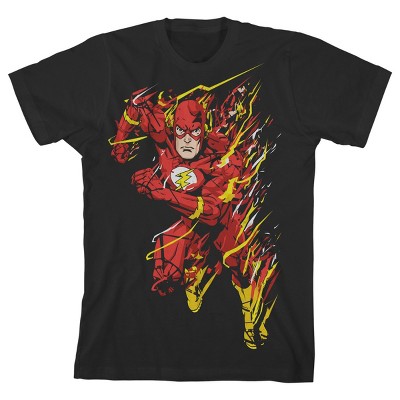 Flash Running Boys' Black Short-Sleeve T-shirt Toddler Boy to Youth Boy