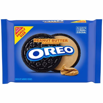 OREO Peanut Butter Flavor Creme Chocolate Sandwich Cookies Family Size - 17oz