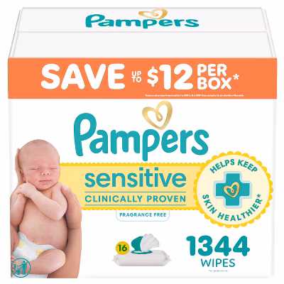 Pampers Sensitive Baby Wipes (Select Count)