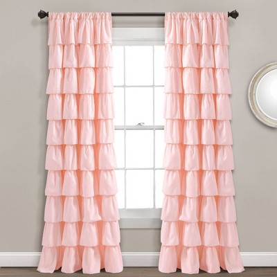 50"x84" Ruffle Light Filtering Window Curtain Panels - Lush Décor