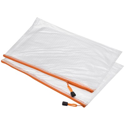 Unique Bargains Office Mesh Zipper File Pouch Document Folders 3 Pcs