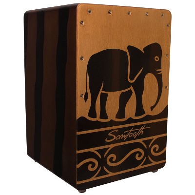 Sawtooth Harmony Series Hand Stained Elephant Design Compact Size Cajon Percussion Box
