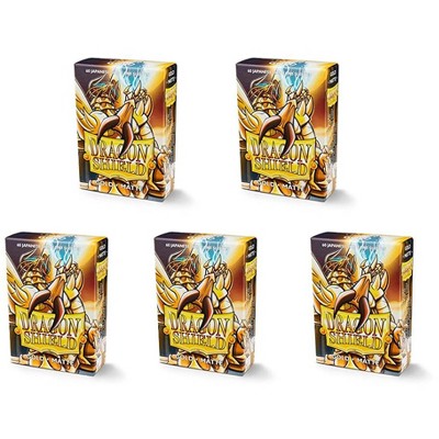 Dragon Shield 5 Packs Dragon Shield Matte Mini Japanese Gold 60 ct Card Sleeves Value Bundle!