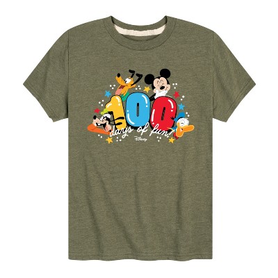 Boys' - Disney - 100 Days of Fun Mickey Mouse Donald Duck Goofy Pluto Short Sleeve Graphic T-Shirt