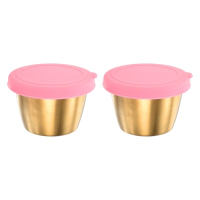 Unique Bargains Silicone Durable Leak-proof Airtight Pink Condiment Containers