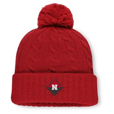 NCAA Nebraska Cornhuskers Saige Knit Cuffed Pom Beanie: Midweight Acrylic, Tagless Design