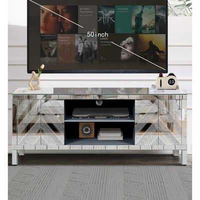 Bella Depot 47'' Modern Mirror TV Media Console  with 50 Inch TVs