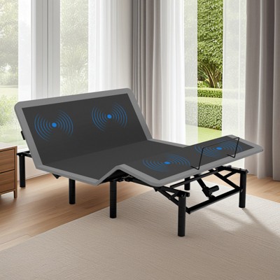 GDFStudio Jones Head Foot Massage Adjustable Bed Base with Wireless Remote, Charging Port and  LED Night Light