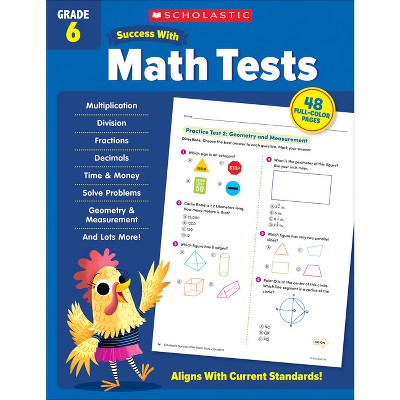 Scholastic Success with Math Tests Grade 6 Workbook - by  Scholastic Teaching Resources (Paperback)