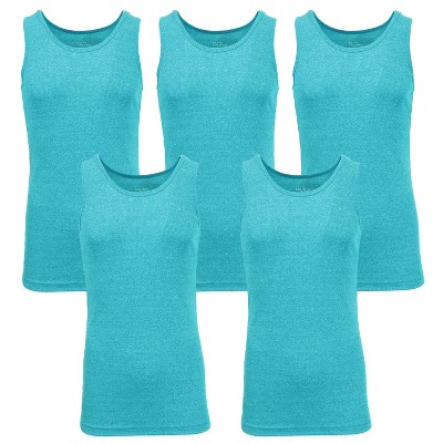 Galaxy By Harvic Men's Heavyweight Ribbed Tank Top-5 Pack