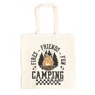 City Creek Prints Fires Friends Fun Canvas Tote Bag - 15x16 - Natural