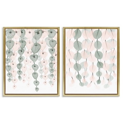 Stupell Industries Translucent Hanging Vines Foliage Black Framed Floater Canvas Wall Art