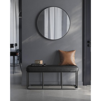 LEDREM Bench for Entryway Bedroom Ottoman Bench with Steel Frame for Living Dining Room Loads 660 lb