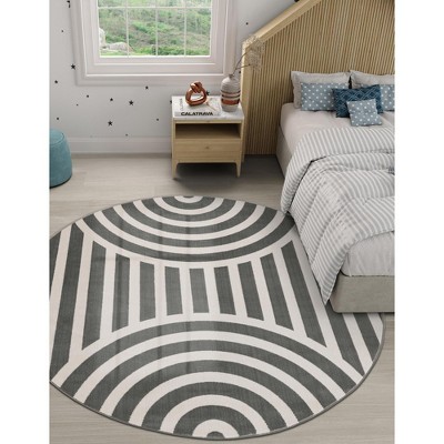 Unique Loom Whimsy Kids Lines Geometric Washable Indoor Woven Area Rug