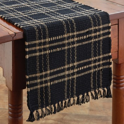 Park Designs Black Sturbridge Chindi Table Runner 13" x 36"