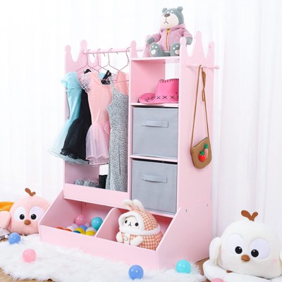 Jojoka Dress Up Storage for Girls, Kids Play Armoire