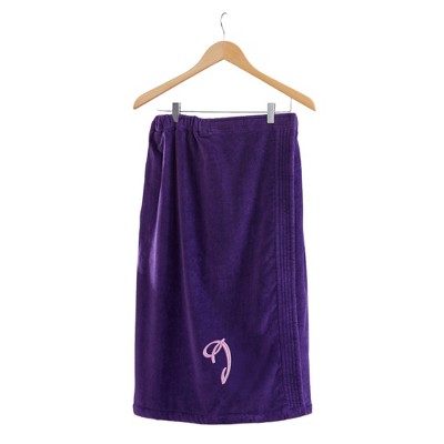 Personalization Mall Bath Time Monogram Towel Wrap - Purple