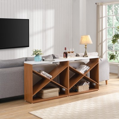 NicBex Console Table with X Shape Detachable Shelf,Entryway Table with Storage Space,Modern Couch Table for Living Room