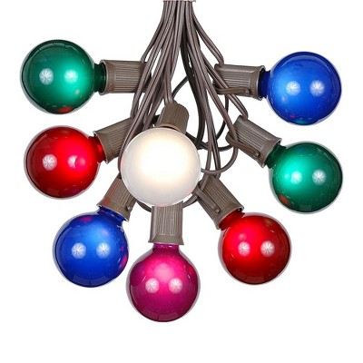 Novelty Lights 25 Feet G50 Globe Outdoor Patio String Lights, Brown Wire